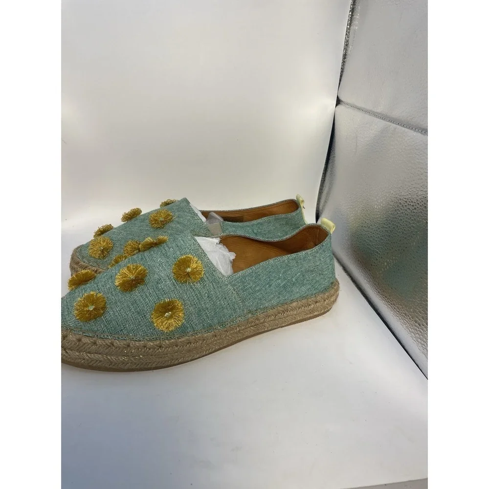 Silvia Cobos Mocasines Womens Leather Flat Tassel‎ Espadrilles Size 10